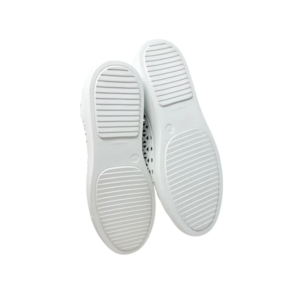 Clorinda Antinori The Zoe‎ Viking Bianco Leather Cutout Sneaker 38 (US 8)